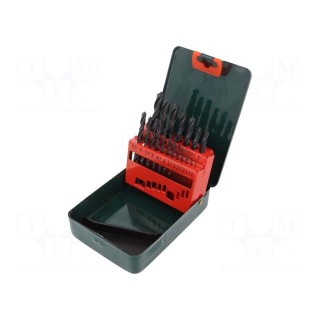 Drill set | for metal | high speed steel ruled HSS-R | metal case