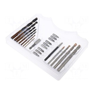 Drill set | steel | plastic box | metal,wall | Kit: screwdriver bits