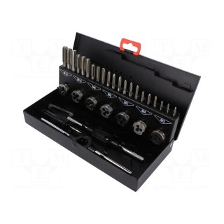 Kit: for threading | Pcs: 32 | Package: metal case