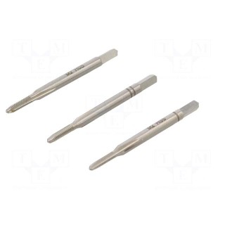 Kit: taps | for blind holes,to the through holes | L: 36mm | 2,1mm