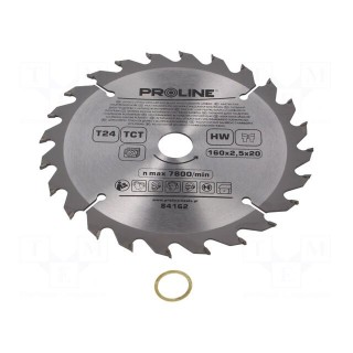 Circular saw | Ø: 160mm | Øhole: 20mm | Teeth: 24 | cemented carbide