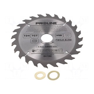 Circular saw | Ø: 184mm | Øhole: 30mm | Teeth: 24 | cemented carbide
