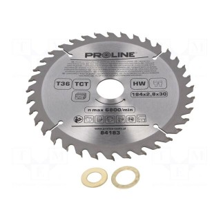 Circular saw | Ø: 184mm | Øhole: 30mm | Teeth: 36 | cemented carbide