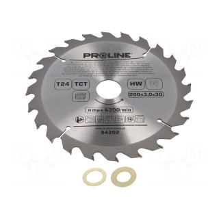 Circular saw | Ø: 200mm | Øhole: 30mm | Teeth: 24 | cemented carbide