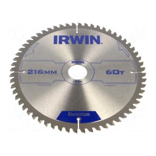Circular saw | Ø: 216mm | Øhole: 30mm | Teeth: 60 | aluminium