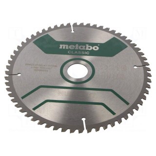 Circular saw | Ø: 216mm | Øhole: 30mm | W: 2.4mm | Teeth: 60 | HW/CT