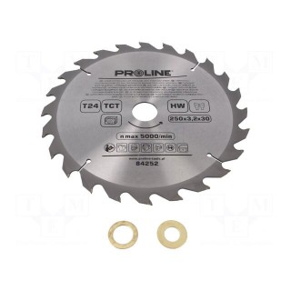 Circular saw | Ø: 250mm | Øhole: 30mm | Teeth: 24 | cemented carbide