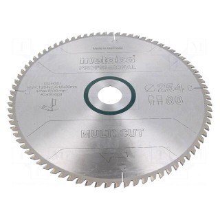 Circular saw | Ø: 254mm | Øhole: 30mm | W: 2.4mm | Teeth: 80 | HW/CT