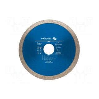Cutting diamond wheel | Ø: 115mm | Øhole: 22.2mm | Disc thick: 1.4mm
