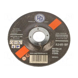 Cutting wheel | Ø: 115mm | Øhole: 22mm | Disc thick: 3.2mm | bulk