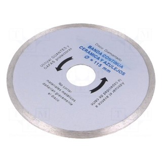 Cutting wheel | Ø: 115mm | Øhole: 22mm | Application: for granite