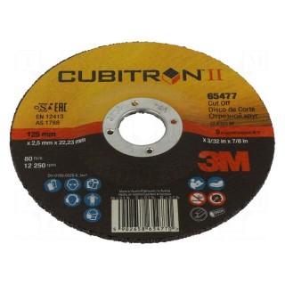 Cutting wheel | Ø: 125mm | Øhole: 22.23mm | CUBITRON II