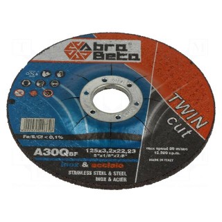 Cutting wheel | Ø: 125mm | Øhole: 22.23mm | Disc thick: 3.2mm