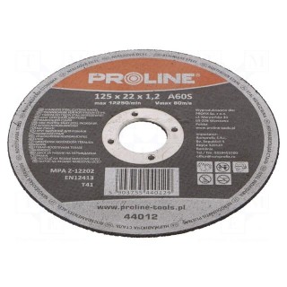 Cutting wheel | Ø: 125mm | Øhole: 22mm | Disc thick: 1.2mm