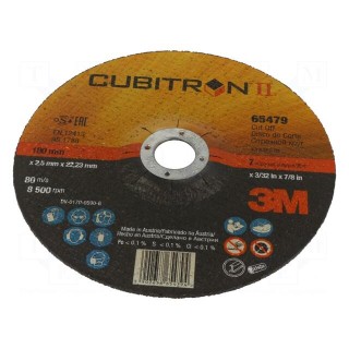 Cutting wheel | Ø: 180mm | Øhole: 22.23mm | CUBITRON II