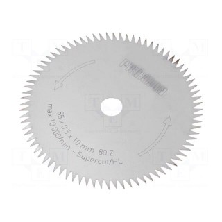 Cutting wheel | Ø: 85mm | Øhole: 10mm | Thk: 0.5mm | 80  teeth | PRN27070