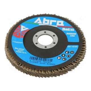 Flap grinding wheels | Ø: 115mm | Øhole: 22.23mm | Granularity: 40