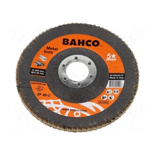 Flap grinding wheels | Ø: 125mm | Øhole: 22.23mm | Granularity: 80