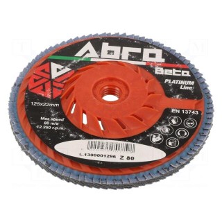 Flap grinding wheels | Ø: 125mm | Øhole: 22.23mm | Granularity: 80