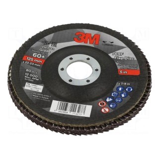 Flap grinding wheels | Ø: 125mm | Øhole: 22mm | Granularity: 60