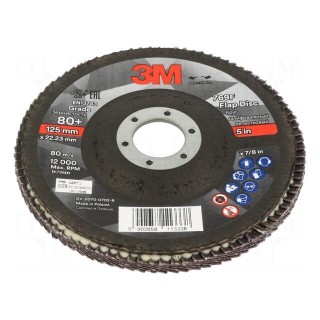Flap grinding wheels | Ø: 125mm | Øhole: 22mm | Granularity: 80
