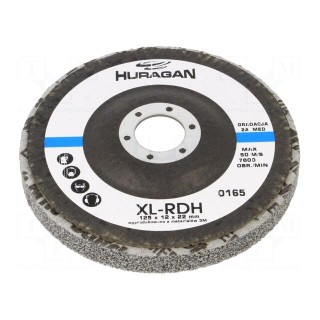 Grinding wheel | fleece | Dim: Ø125x12mm | Mount.hole diam: 22mm