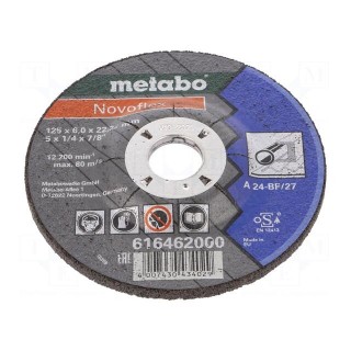Grinding wheels | Ø: 125mm | Øhole: 22.2mm | Disc thick: 6mm