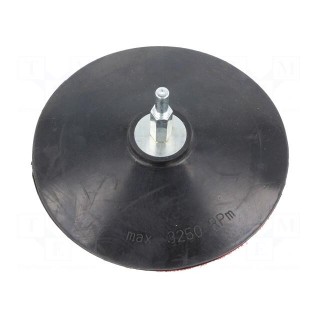 Backing pad | Ø: 125mm | Mounting: rod 6mm | for abrasive discs