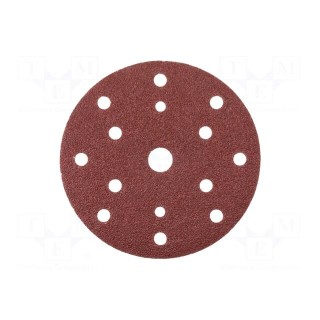 Sanding plate | Granularity: 40 | Mounting: bur | with holes | Ø150mm