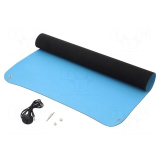 Bench mat | ESD | L: 0.6m | W: 0.6m | Thk: 2mm | blue (bright)