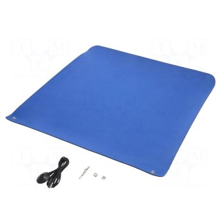 Bench mat | ESD | L: 0.6m | W: 0.6m | Thk: 2mm | blue (dark)
