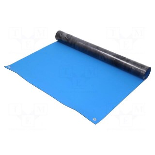 Bench mat | ESD | L: 1.2m | W: 0.6m | Thk: 2mm | blue | 0.001÷1GΩ | 180°C
