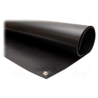 Bench mat | ESD | L: 1.2m | W: 0.6m | Thk: 2mm | rubber | black | <140kΩ