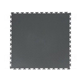 Floor mat | ESD | L: 0.49m | W: 0.49m | Thk: 6.5mm | grey (dark) | 100Ω÷1MΩ