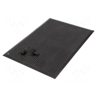 Floor mat | ESD | L: 0.9m | W: 0.6m | Thk: 14mm | polyurethane | black