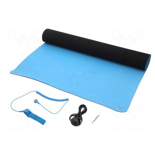 Protective bench kit | ESD | L: 0.9m | W: 0.6m | Thk: 2mm | blue (bright)