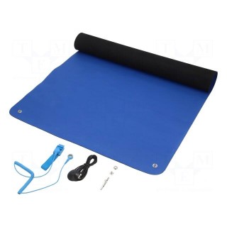 Protective bench kit | ESD | L: 0.9m | W: 0.6m | Thk: 2mm | blue (dark)