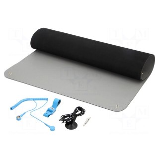 Bench mat | ESD | 600x1200mm | Thk: 2mm | grey (bright)