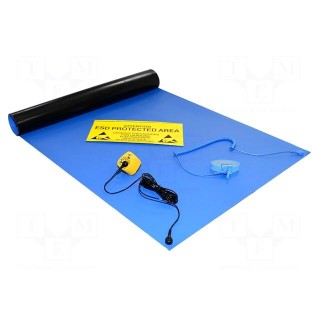 Protective bench kit | ESD | 600x1200mm | Thk: 2mm | blue | <100MΩ
