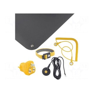 Protective bench kit | ESD | L: 610mm | W: 450mm | Thk: 1.5mm | black
