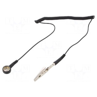 Connection cable | ESD,coiled | Features: resistor 1MΩ | black | 1.8m