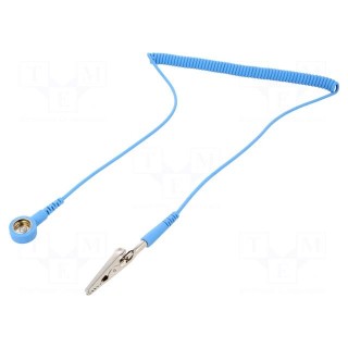Connection cable | ESD,coiled | Features: resistor 1MΩ | blue | 1.8m
