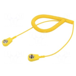 Connection cable | ESD,coiled | yellow | 1MΩ | 2m