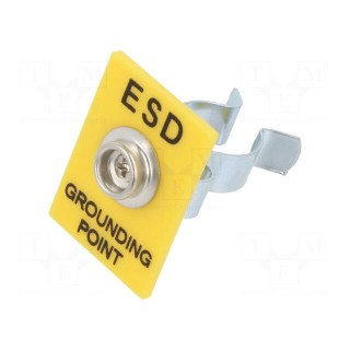 Earthing plug | ESD | 35x30mm | 0Ω | press stud male 10mm