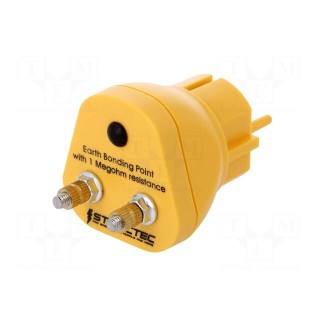 Earthing plug | ESD | Features: M5 screw x2 | 1MΩ | Plug: EU