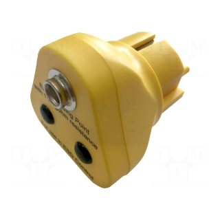 Earthing plug | ESD | yellow | Plug: EU | press stud male 10mm