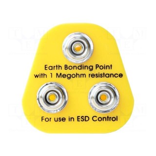 Earthing plug | ESD | 1MΩ | Plug: EU | press stud male 10mm x3