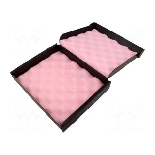 Box with foam lining | ESD | 191x229x38mm | Features: conductive