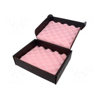 Box with foam lining | ESD | 191x229x64mm | Features: conductive