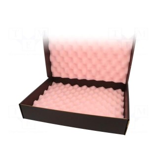 Box with foam lining | ESD | 318x394x64mm | Features: conductive